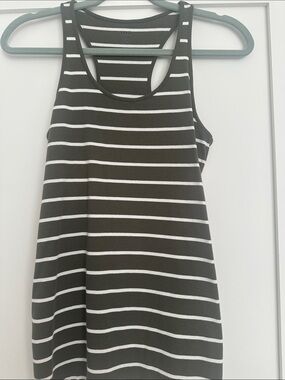 a.n.a Olive Green and White Striped Tank